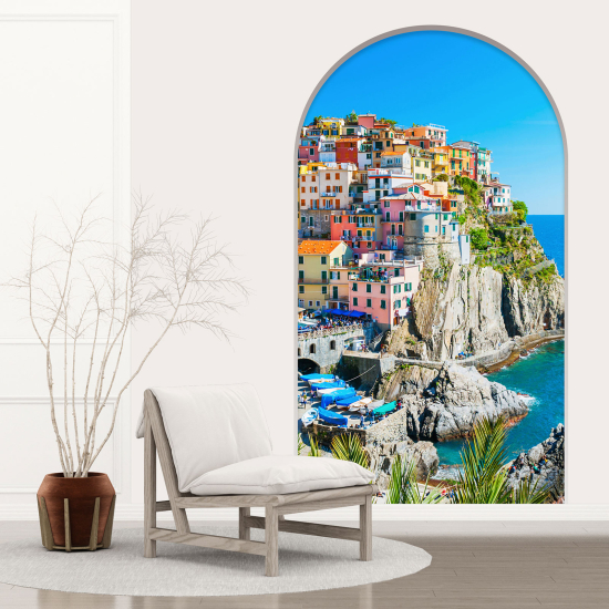 Adesivo Murale - Illusione ottica - Arco - Cinque Terre