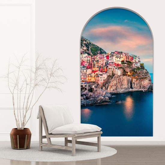 Adesivo Murale - Illusione ottica - Arco - Cinque Terre
