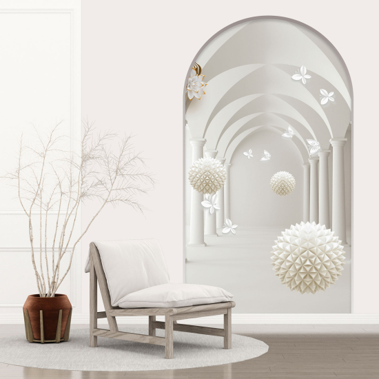 Adesivo Murale - Illusione ottica - Arco - Colonnato effetto 3D