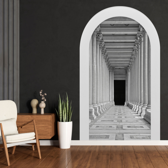 Adesivo Murale - Illusione ottica - Arco - Colonne