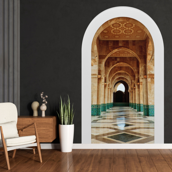Adesivo Murale - Illusione ottica - Arco - Corridoio Moschea Hassan II