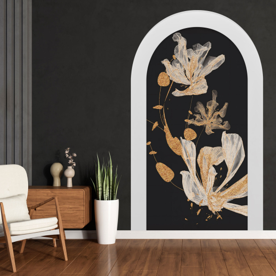 Adesivo Murale - Illusione ottica - Arco - Fiori