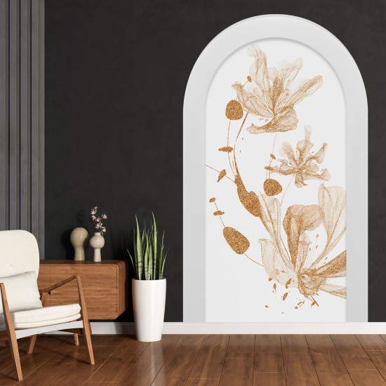 Adesivo Murale - Illusione ottica - Arco - Fiori