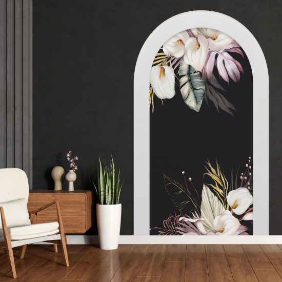 Adesivo Murale - Illusione ottica - Arco - Fiori