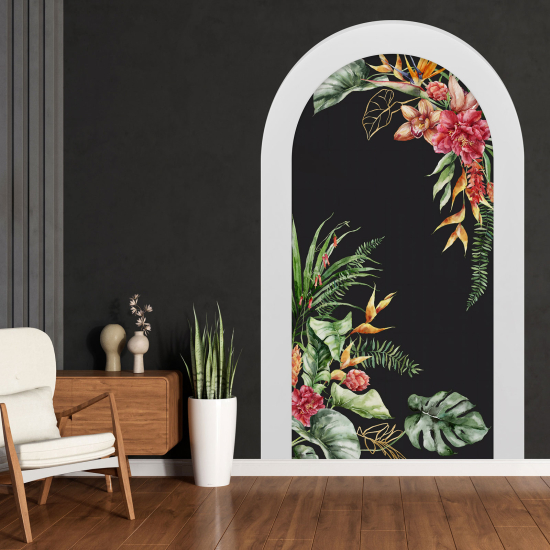 Adesivo Murale - Illusione ottica - Arco - Fiori