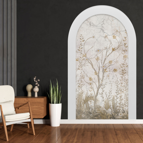 Adesivo Murale - Illusione ottica - Arco - Fiori