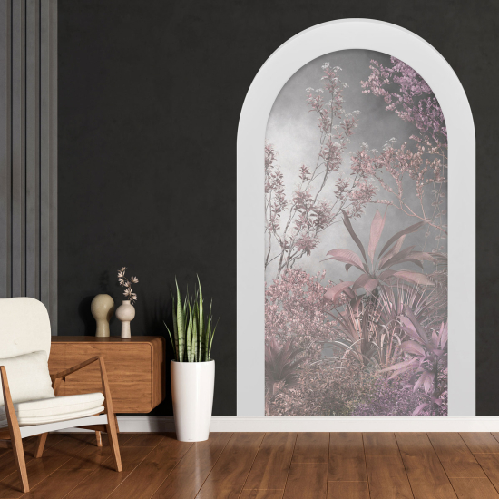 Adesivo Murale - Illusione ottica - Arco - Fiori