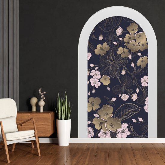 Adesivo Murale - Illusione ottica - Arco - Fiori