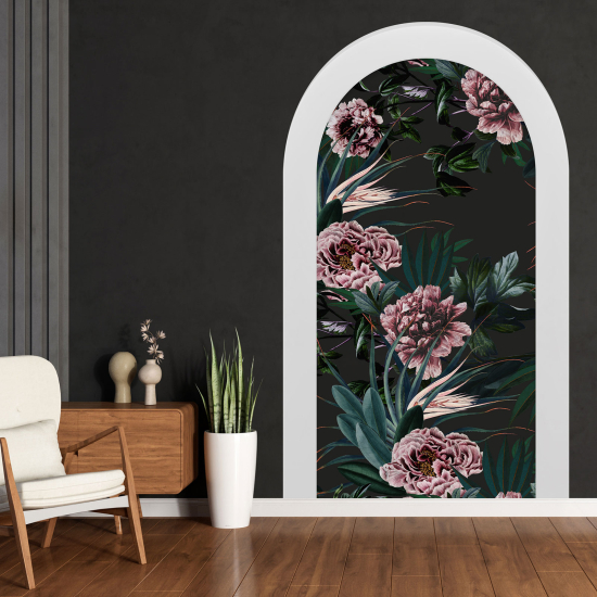 Adesivo Murale - Illusione ottica - Arco - Fiori