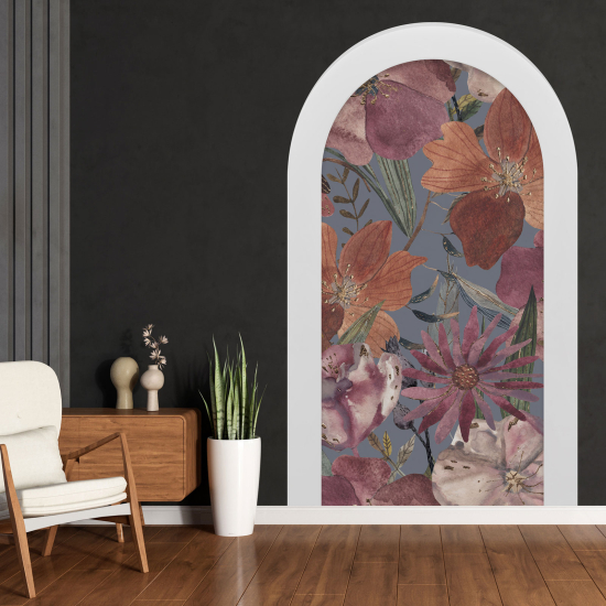 Adesivo Murale - Illusione ottica - Arco - Fiori