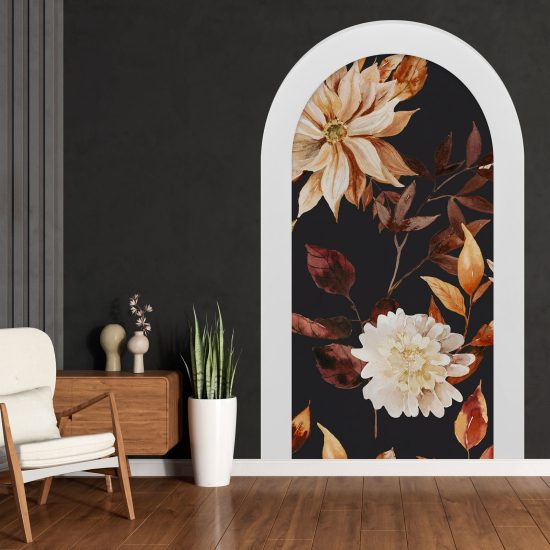 Adesivo Murale - Illusione ottica - Arco - Fiori