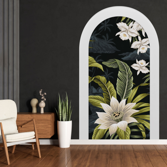 Adesivo Murale - Illusione ottica - Arco - Fiori