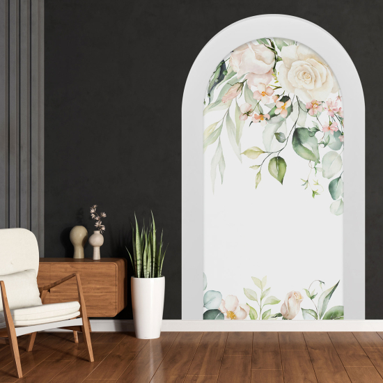 Adesivo Murale - Illusione ottica - Arco - Fiori
