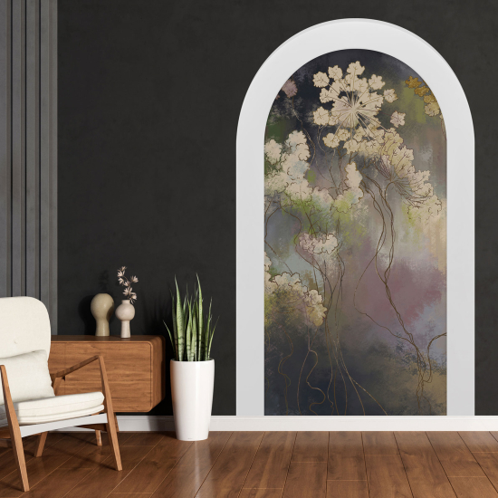 Adesivo Murale - Illusione ottica - Arco - Fiori