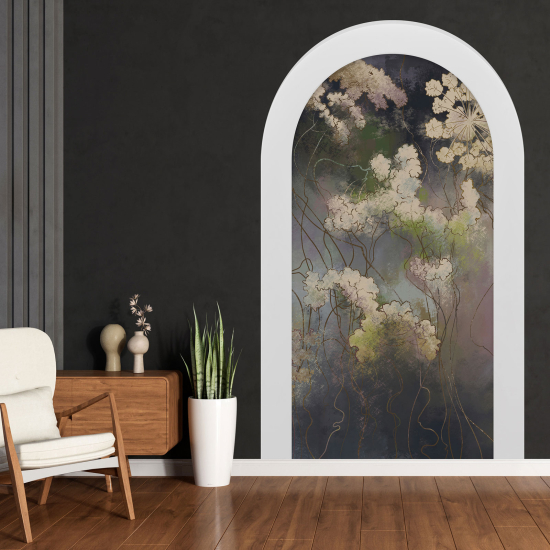 Adesivo Murale - Illusione ottica - Arco - Fiori