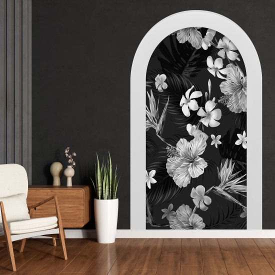 Adesivo Murale - Illusione ottica - Arco - Fiori