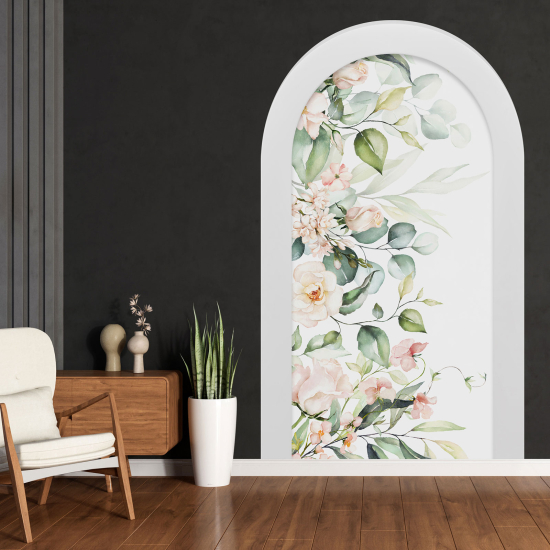 Adesivo Murale - Illusione ottica - Arco - Fiori