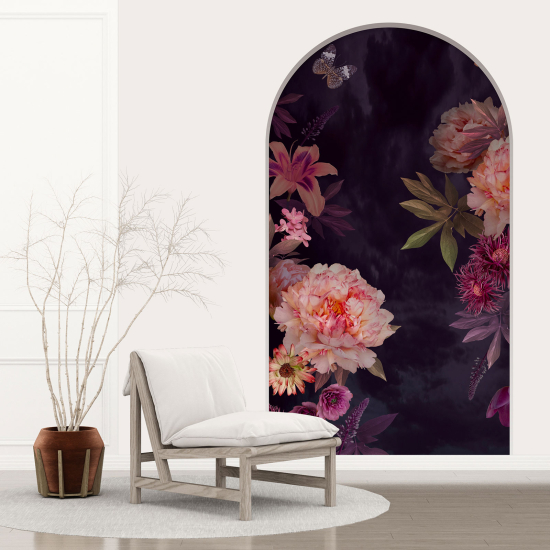 Adesivo Murale - Illusione ottica - Arco - Fiori