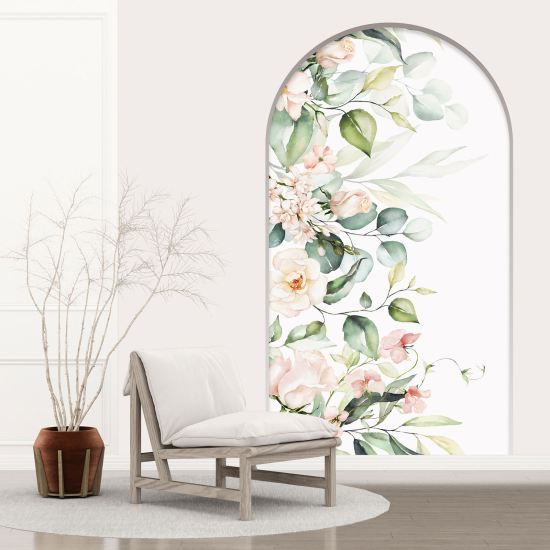 Adesivo Murale - Illusione ottica - Arco - Fiori