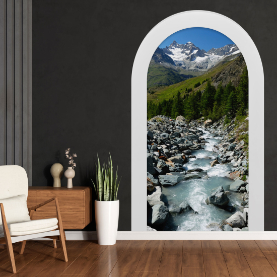 Adesivo Murale - Illusione ottica - Arco - Fiume