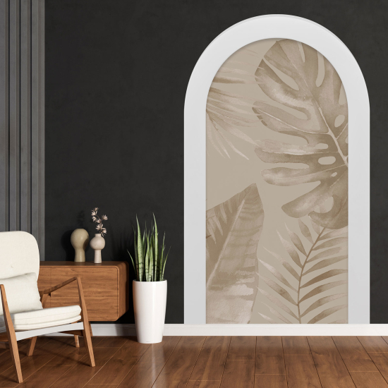 Adesivo Murale - Illusione ottica - Arco - Foglie Tropicali