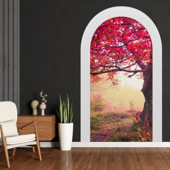 Adesivo Murale - Illusione ottica - Arco - Foresta