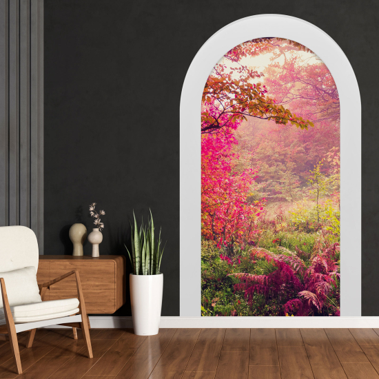 Adesivo Murale - Illusione ottica - Arco - Foresta
