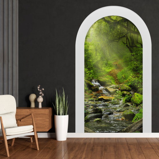 Adesivo Murale - Illusione ottica - Arco - Foresta