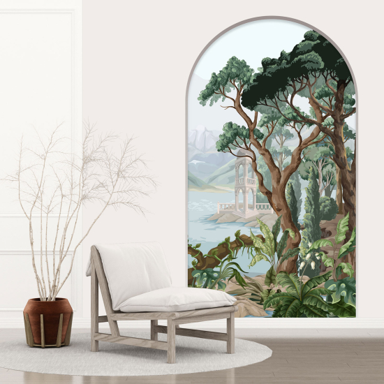 Adesivo Murale - Illusione ottica - Arco - Foresta