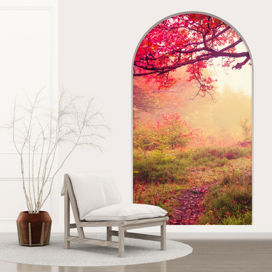 Adesivo Murale - Illusione ottica - Arco - Foresta