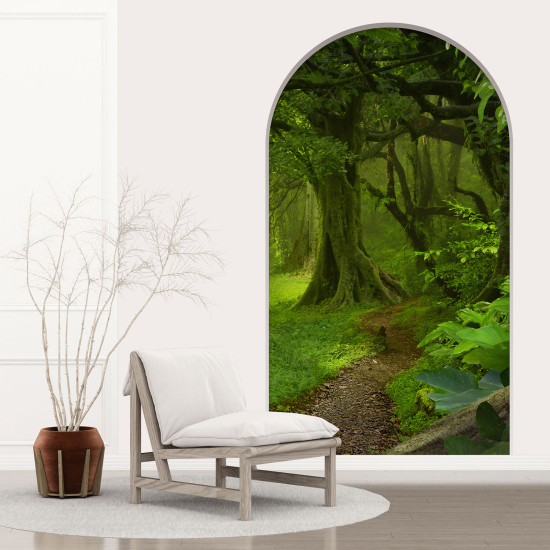 Adesivo Murale - Illusione ottica - Arco - Foresta