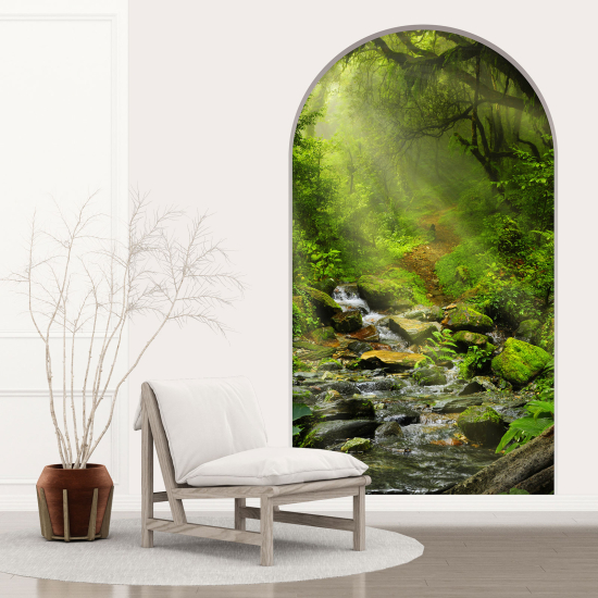 Adesivo Murale - Illusione ottica - Arco - Foresta
