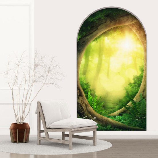 Adesivo Murale - Illusione ottica - Arco - Foresta