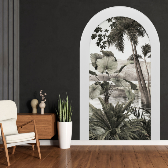Adesivo Murale - Illusione ottica - Arco - Foresta Tropicale