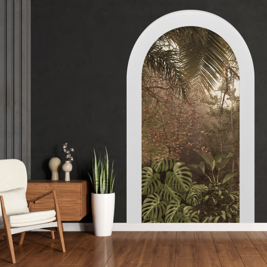 Adesivo Murale - Illusione ottica - Arco - Foresta Tropicale