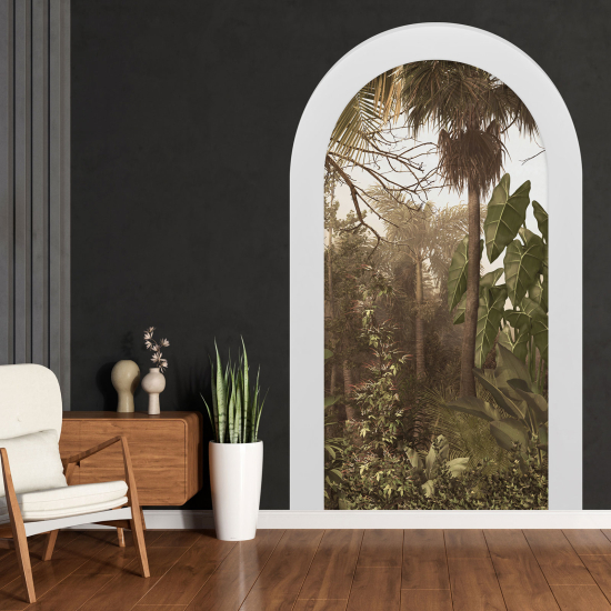 Adesivo Murale - Illusione ottica - Arco - Foresta Tropicale