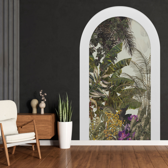 Adesivo Murale - Illusione ottica - Arco - Foresta Tropicale