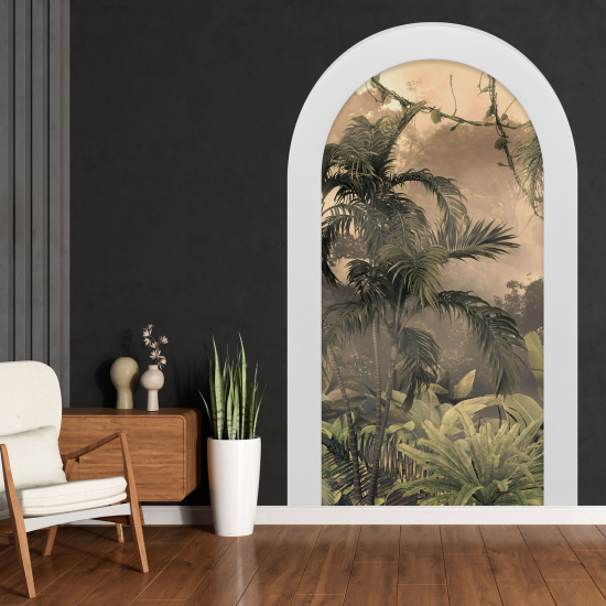Adesivo Murale - Illusione ottica - Arco - Foresta Tropicale