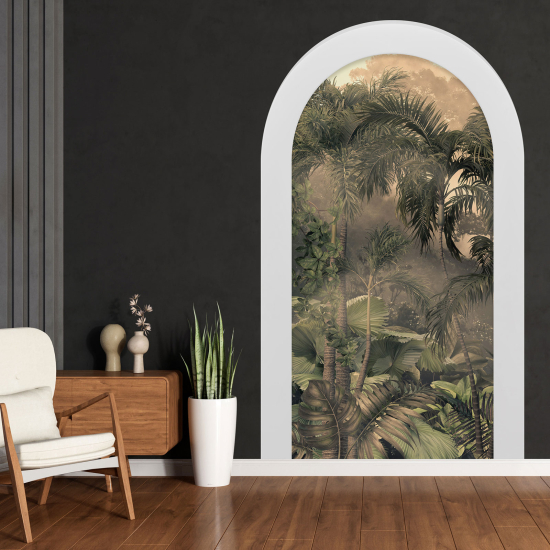 Adesivo Murale - Illusione ottica - Arco - Foresta Tropicale