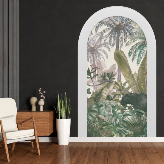 Adesivo Murale - Illusione ottica - Arco - Foresta Tropicale