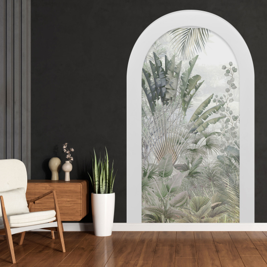 Adesivo Murale - Illusione ottica - Arco - Foresta Tropicale