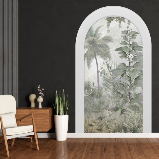 Adesivo Murale - Illusione ottica - Arco - Foresta Tropicale