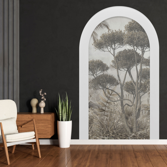 Adesivo Murale - Illusione ottica - Arco - Foresta Tropicale