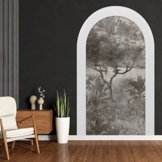 Adesivo Murale - Illusione ottica - Arco - Foresta Tropicale