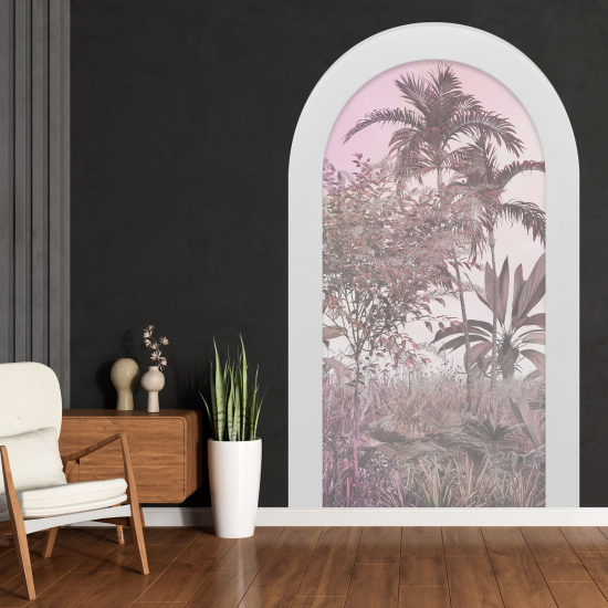 Adesivo Murale - Illusione ottica - Arco - Foresta Tropicale