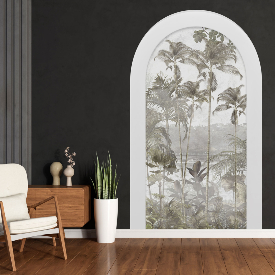 Adesivo Murale - Illusione ottica - Arco - Foresta Tropicale