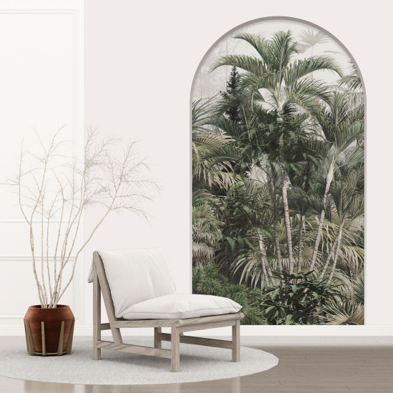 Adesivo Murale - Illusione ottica - Arco - Foresta Tropicale