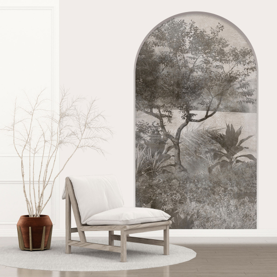 Adesivo Murale - Illusione ottica - Arco - Foresta Tropicale