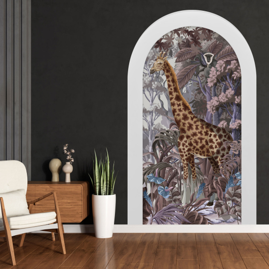 Adesivo Murale - Illusione ottica - Arco - Giraffa