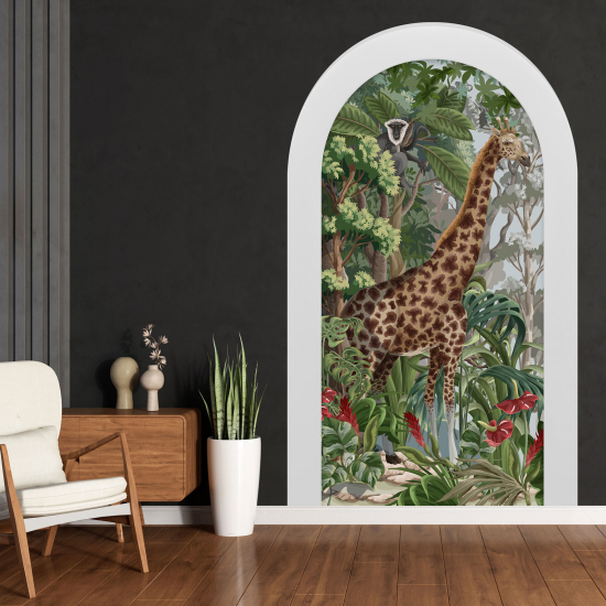 Adesivo Murale - Illusione ottica - Arco - Giraffa